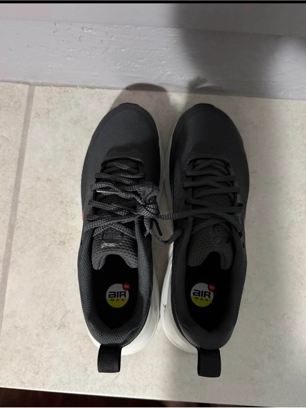 Nike Air Max- Black Sneakers with Red Swoosh NWOT - Picture 4 of 5